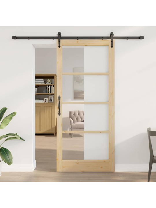 Bīdāmās durvis manuāls brūna 93 x 211 cm koks un metāls