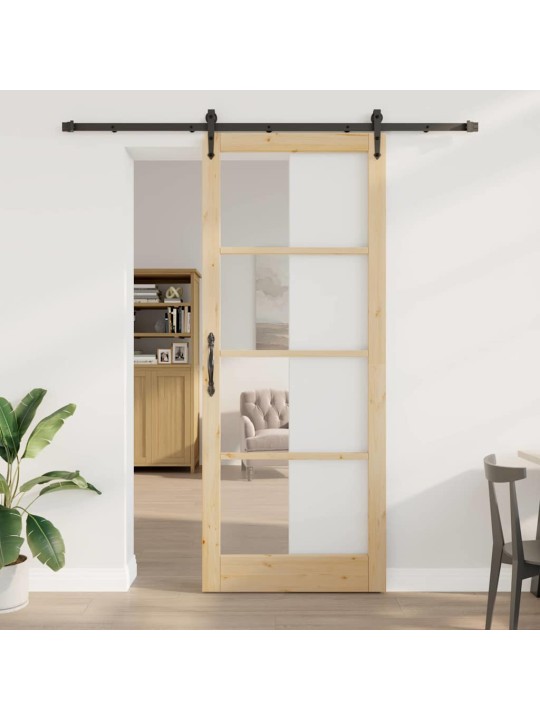 Bīdāmās durvis manuāls brūna 93 x 232 cm koks un metāls