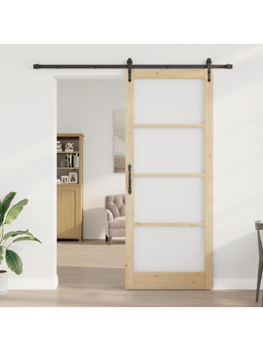 Bīdāmās durvis manuāls brūna 93 x 232 cm koks un metāls