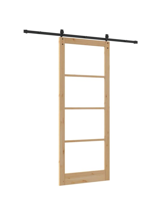 Bīdāmās durvis manuāls brūna 93 x 232 cm koks un metāls