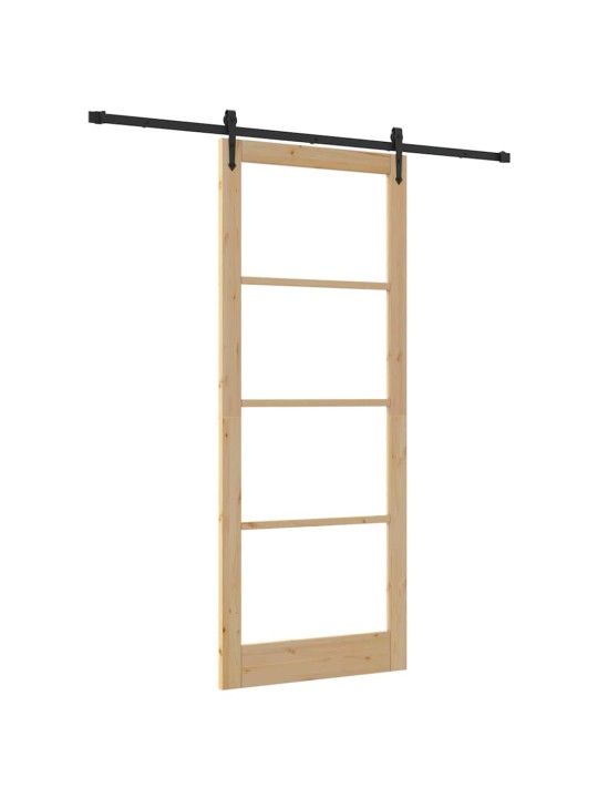 Bīdāmās durvis manuāls brūna 93 x 232 cm koks un metāls