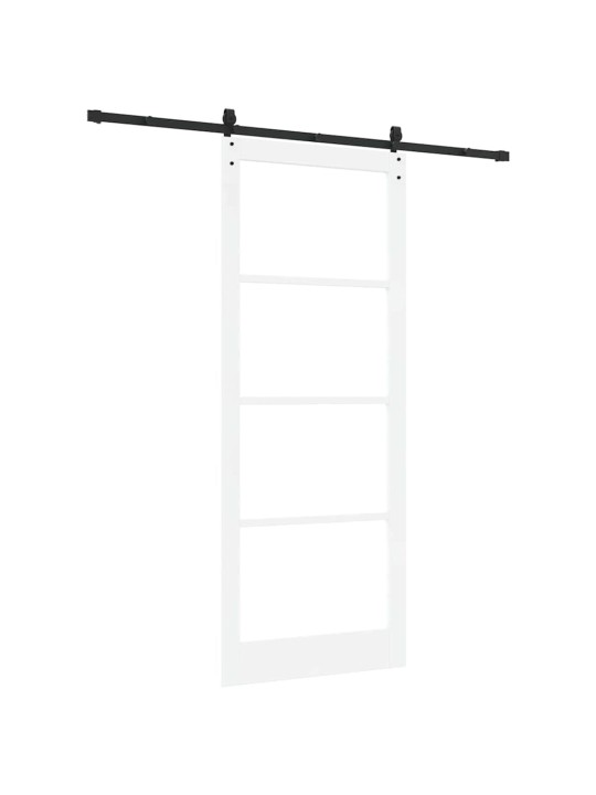 Bīdāmās durvis manuāls balts 93 x 232 cm koks un metāls