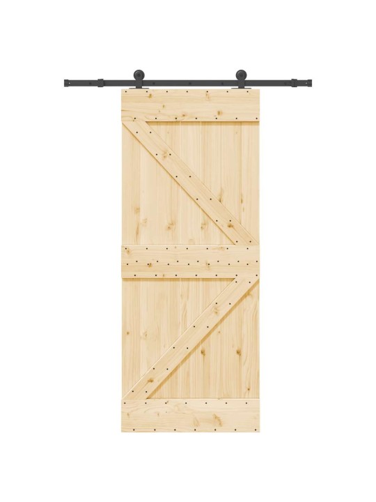 Bīdāmās durvis ar stiprinājumiem, 85x210 cm, priedes masīvkoks