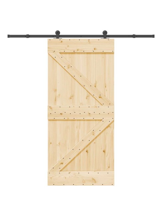 Bīdāmās durvis ar stiprinājumiem, 95x210 cm, priedes masīvkoks