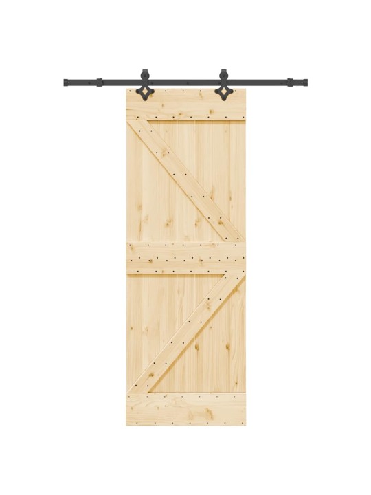 Bīdāmās durvis ar stiprinājumiem, 70x210 cm, priedes masīvkoks