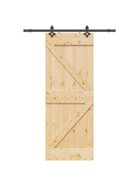 Bīdāmās durvis ar stiprinājumiem, 80x210 cm, priedes masīvkoks