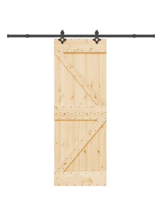 Bīdāmās durvis ar stiprinājumiem, 70x210 cm, priedes masīvkoks