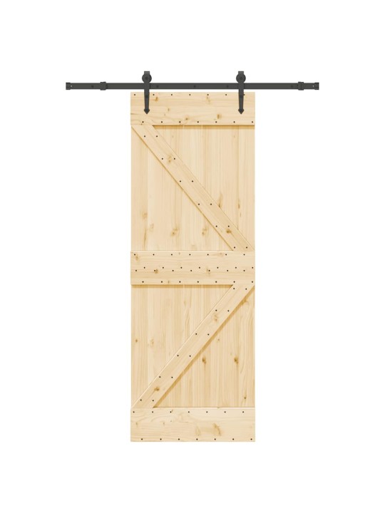 Bīdāmās durvis ar stiprinājumiem, 70x210 cm, priedes masīvkoks