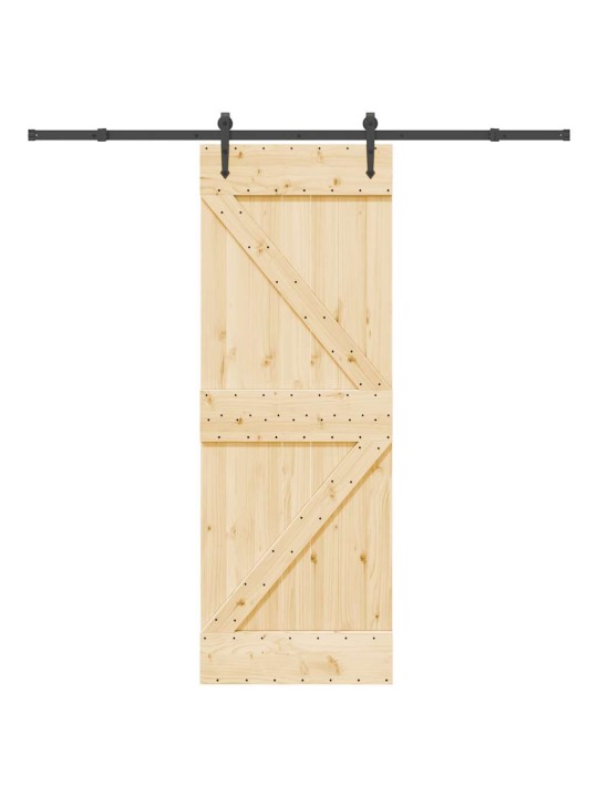 Bīdāmās durvis ar stiprinājumiem, 70x210 cm, priedes masīvkoks