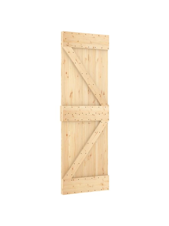 Bīdāmās durvis ar stiprinājumiem, 70x210 cm, priedes masīvkoks