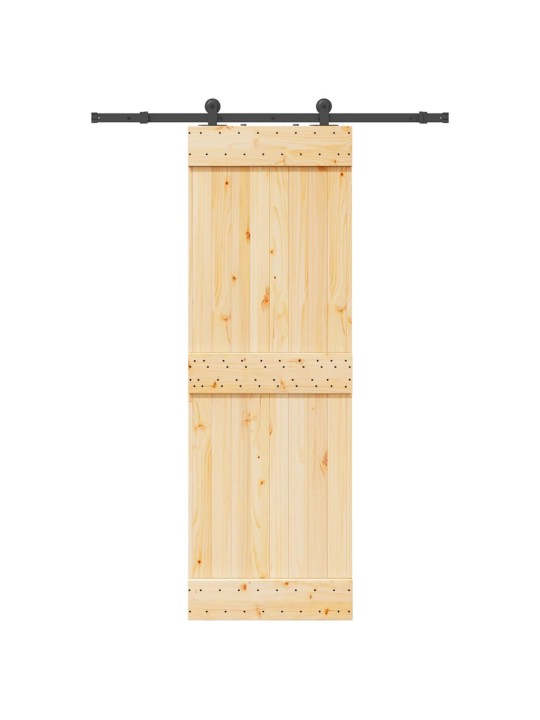 Bīdāmās durvis ar stiprinājumiem, 70x210 cm, priedes masīvkoks
