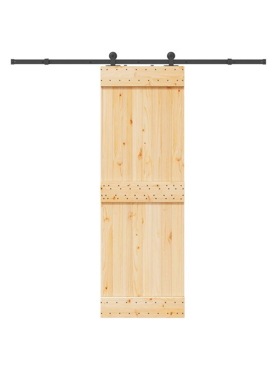 Bīdāmās durvis ar stiprinājumiem, 70x210 cm, priedes masīvkoks