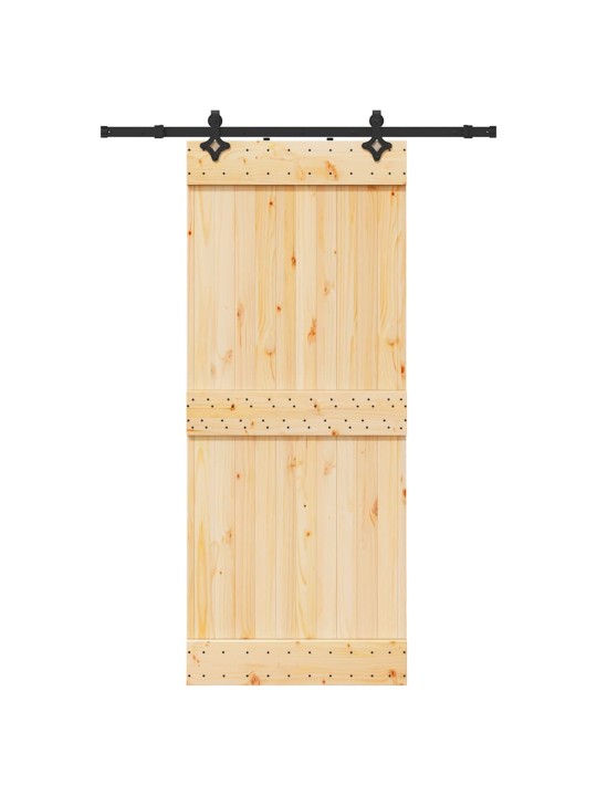 Bīdāmās durvis ar stiprinājumiem, 85x210 cm, priedes masīvkoks