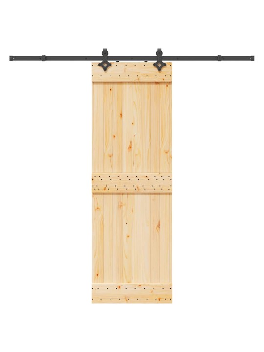 Bīdāmās durvis ar stiprinājumiem, 70x210 cm, priedes masīvkoks