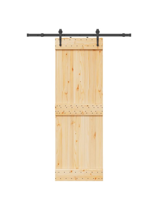 Bīdāmās durvis ar stiprinājumiem, 70x210 cm, priedes masīvkoks