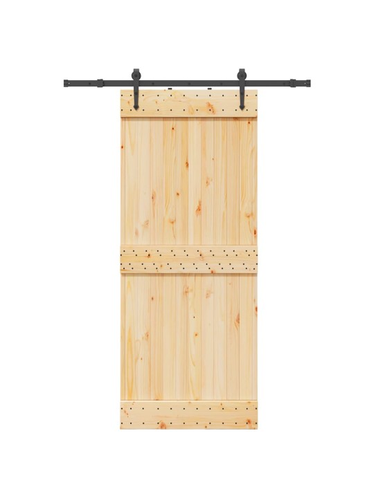 Bīdāmās durvis ar stiprinājumiem, 85x210 cm, priedes masīvkoks