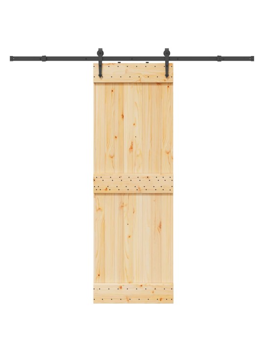 Bīdāmās durvis ar stiprinājumiem, 70x210 cm, priedes masīvkoks