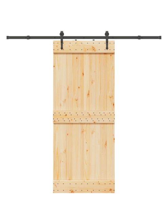 Bīdāmās durvis ar stiprinājumiem, 85x210 cm, priedes masīvkoks
