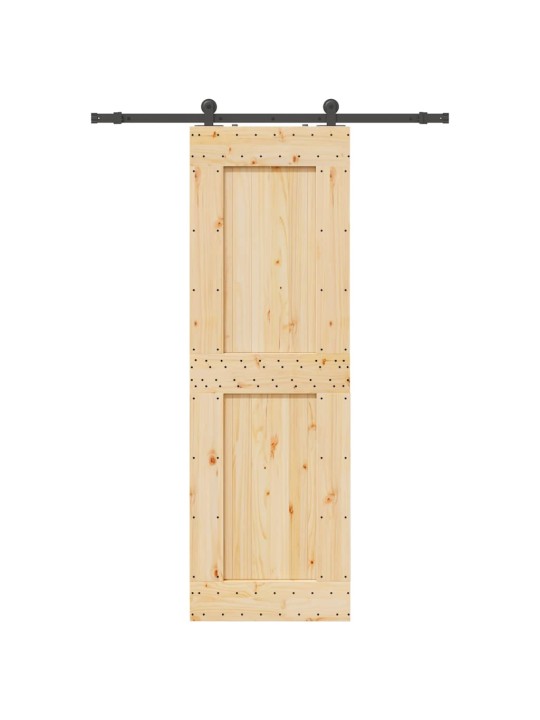 Bīdāmās durvis ar stiprinājumiem, 70x210 cm, priedes masīvkoks