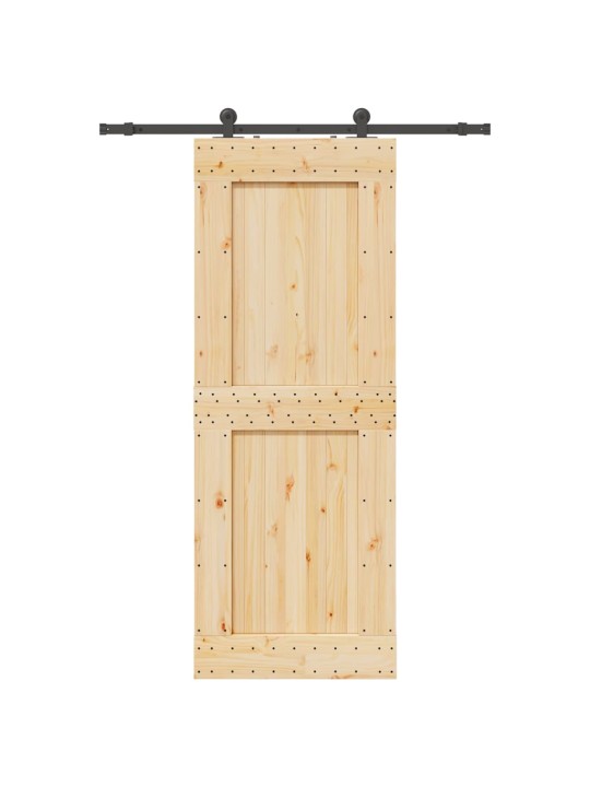 Bīdāmās durvis ar stiprinājumiem, 85x210 cm, priedes masīvkoks