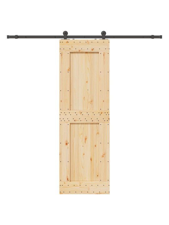 Bīdāmās durvis ar stiprinājumiem, 70x210 cm, priedes masīvkoks