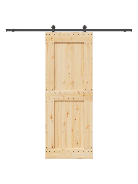 Bīdāmās durvis ar stiprinājumiem, 85x210 cm, priedes masīvkoks