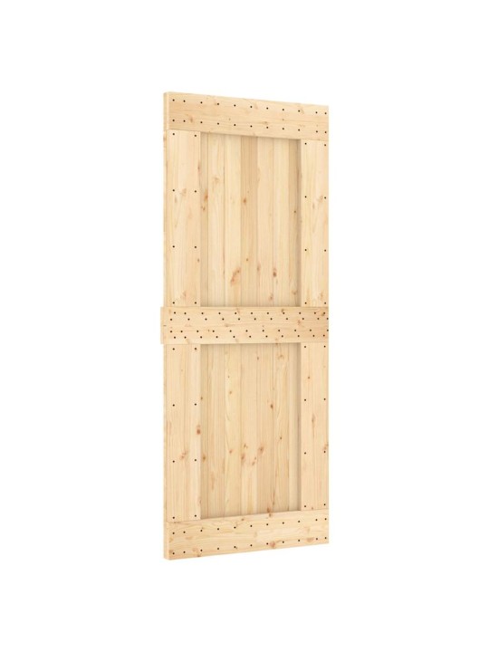 Bīdāmās durvis ar stiprinājumiem, 85x210 cm, priedes masīvkoks