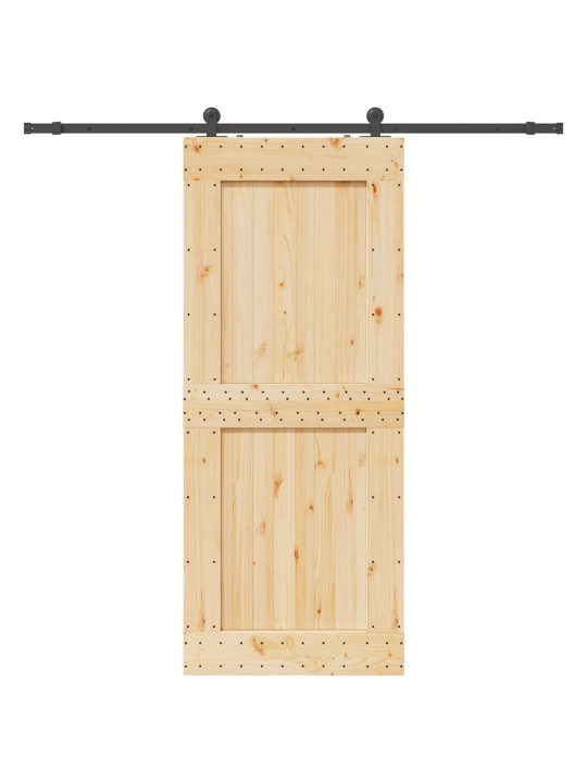 Bīdāmās durvis ar stiprinājumiem, 95x210 cm, priedes masīvkoks