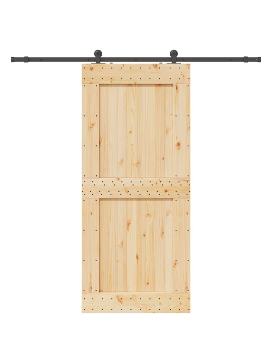 Bīdāmās durvis ar stiprinājumiem, 100x210 cm, priedes masīvkoks