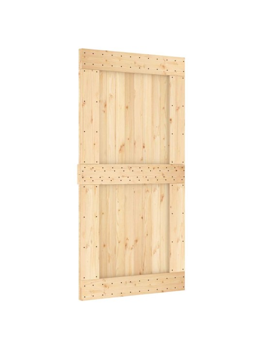 Bīdāmās durvis ar stiprinājumiem, 100x210 cm, priedes masīvkoks