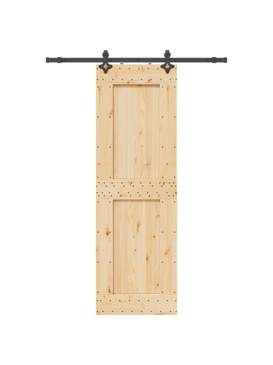 Bīdāmās durvis ar stiprinājumiem, 70x210 cm, priedes masīvkoks