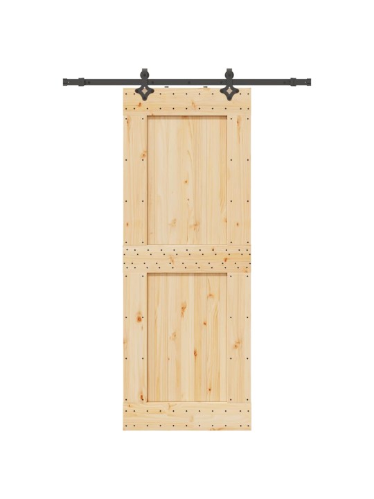 Bīdāmās durvis ar stiprinājumiem, 85x210 cm, priedes masīvkoks