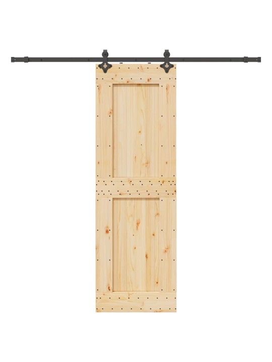 Bīdāmās durvis ar stiprinājumiem, 70x210 cm, priedes masīvkoks