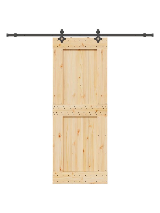 Bīdāmās durvis ar stiprinājumiem, 85x210 cm, priedes masīvkoks