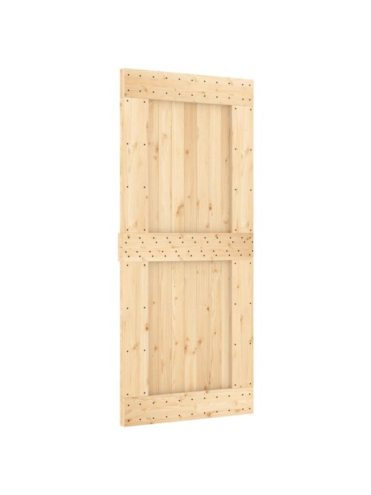 Bīdāmās durvis ar stiprinājumiem, 90x210 cm, priedes masīvkoks