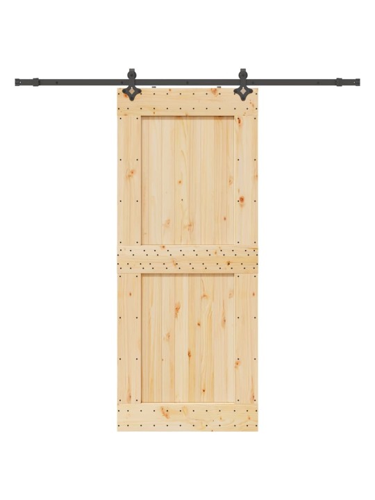 Bīdāmās durvis ar stiprinājumiem, 95x210 cm, priedes masīvkoks