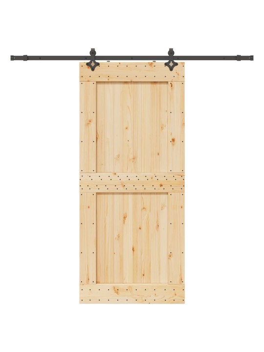 Bīdāmās durvis ar stiprinājumiem, 100x210 cm, priedes masīvkoks