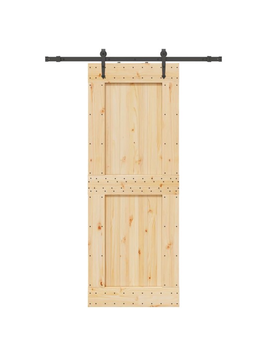 Bīdāmās durvis ar stiprinājumiem, 85x210 cm, priedes masīvkoks