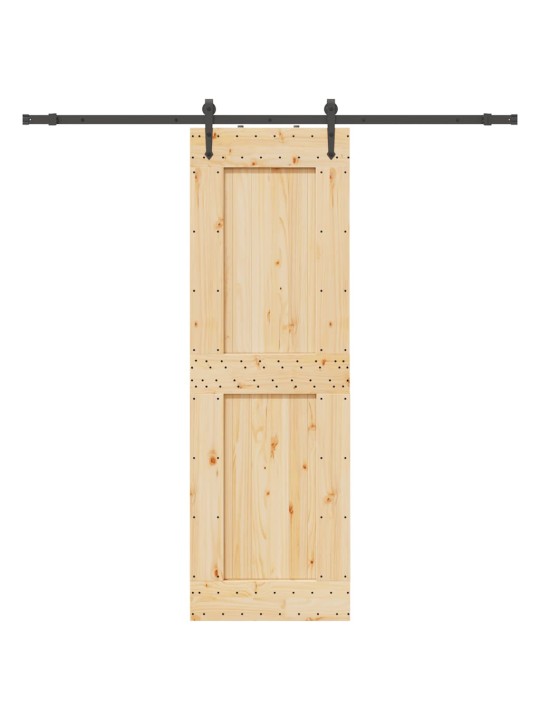 Bīdāmās durvis ar stiprinājumiem, 70x210 cm, priedes masīvkoks