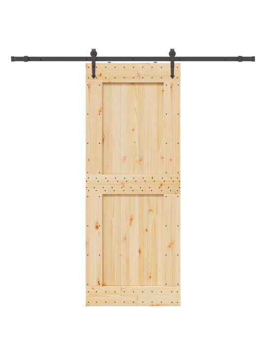 Bīdāmās durvis ar stiprinājumiem, 90x210 cm, priedes masīvkoks
