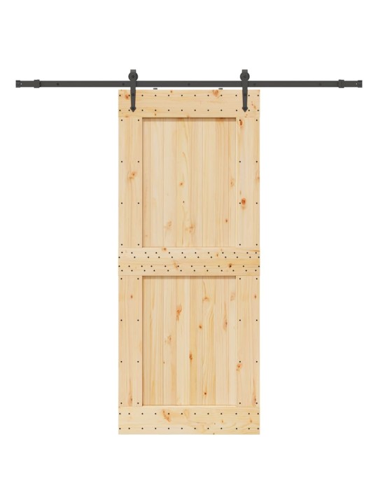 Bīdāmās durvis ar stiprinājumiem, 95x210 cm, priedes masīvkoks