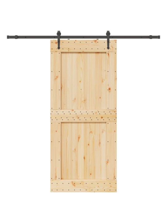 Bīdāmās durvis ar stiprinājumiem, 100x210 cm, priedes masīvkoks
