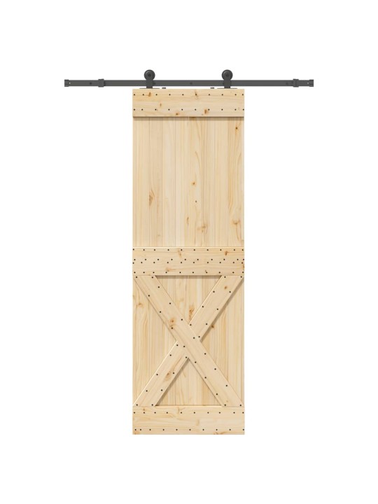 Bīdāmās durvis ar stiprinājumiem, 70x210 cm, priedes masīvkoks