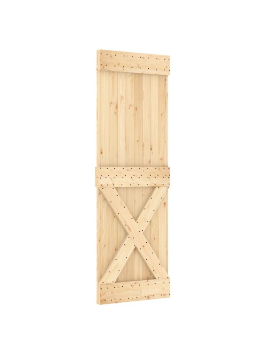 Bīdāmās durvis ar stiprinājumiem, 70x210 cm, priedes masīvkoks