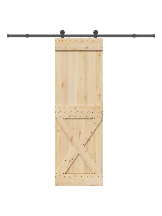 Bīdāmās durvis ar stiprinājumiem, 70x210 cm, priedes masīvkoks