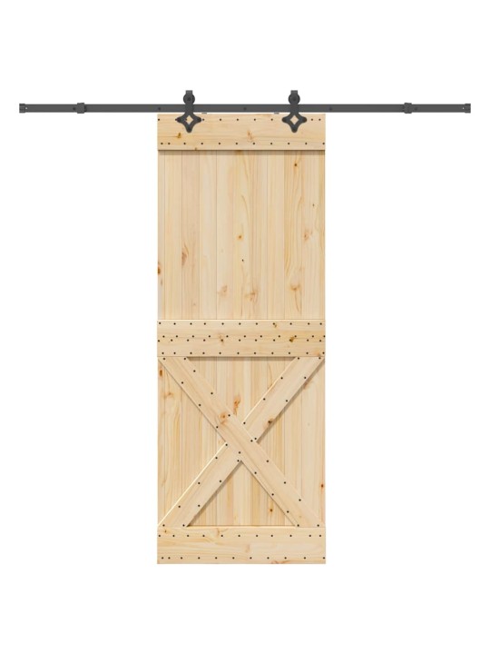 Bīdāmās durvis ar stiprinājumiem, 85x210 cm, priedes masīvkoks