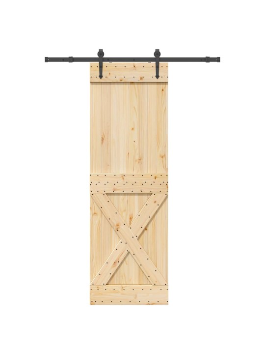 Bīdāmās durvis ar stiprinājumiem, 70x210 cm, priedes masīvkoks