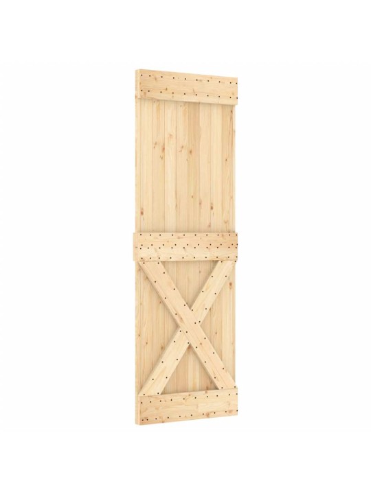 Bīdāmās durvis ar stiprinājumiem, 70x210 cm, priedes masīvkoks