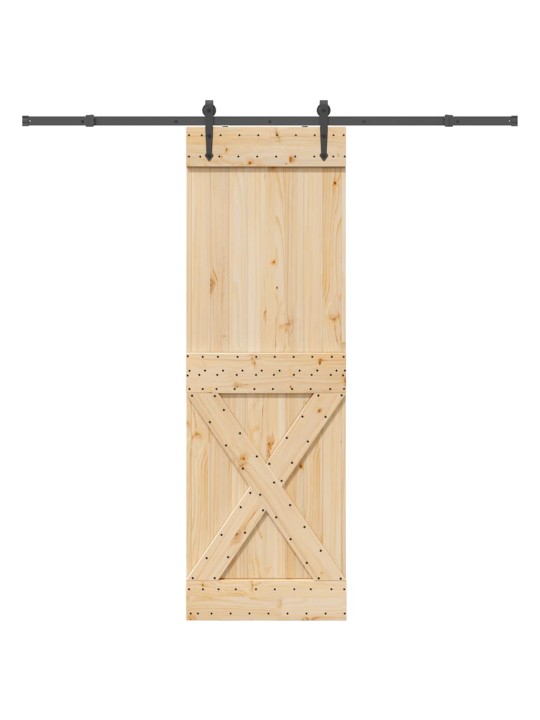 Bīdāmās durvis ar stiprinājumiem, 70x210 cm, priedes masīvkoks