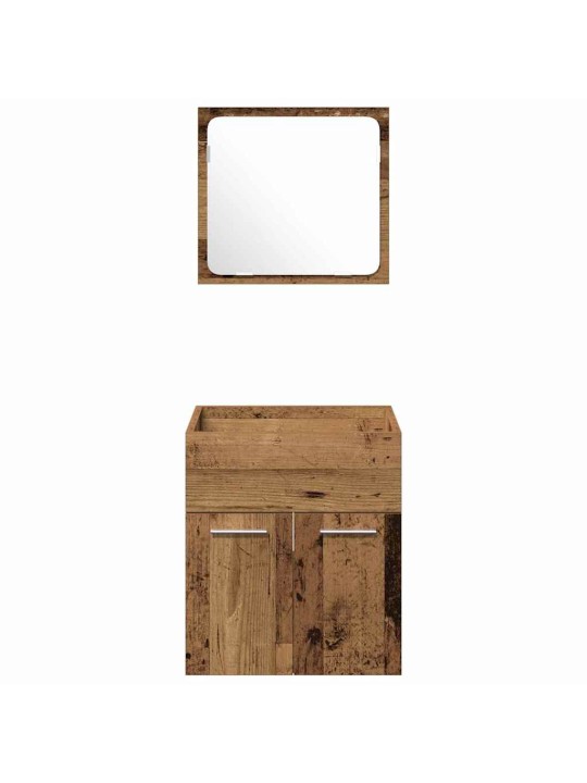 Vannasistabas mēbeļu komplekts ar uzglabāšanu 4 pcs vecs koks